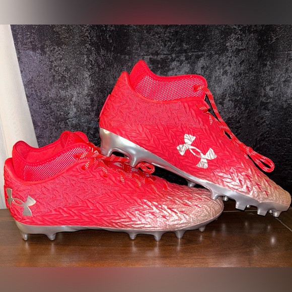 Under Armour Spotlight 4 MC Red Football Cleats 3027977-600 NEW NO BOX - Picture 1 of 11
